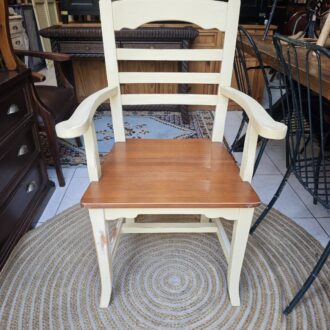 Rustic Style Wooden Armchair with Armrests and Two-Tone Finish – photo 2