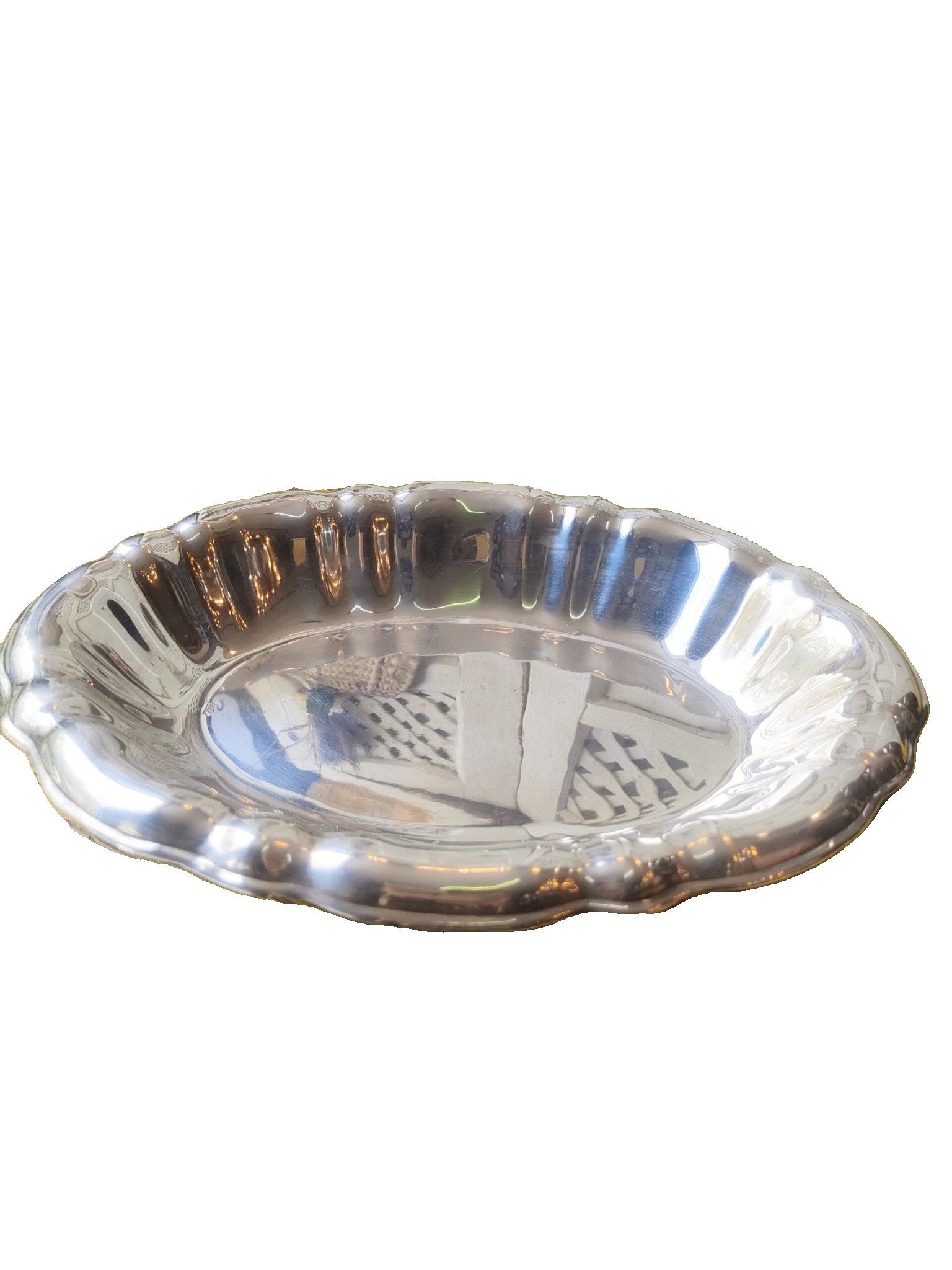 Centro de Mesa Alpaca Plateada Meneses – Bandeja Ovalada Gallonada Vintage 1 Centro de Mesa Alpaca Plateada Meneses