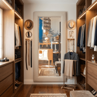 Espejo Tapizado de Gran Formato – Minimalismo Textil y Elegancia Premium 9 1000519904