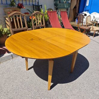 Mesa de Comedor Redonda Extensible en Madera de Haya 8 1000519973