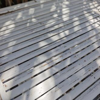 Mesita de Bambú Vintage en Blanco Decapé – Estilo Shabby Chic 13 1000520803