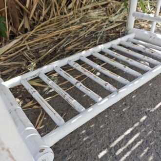 Mesita de Bambú Vintage en Blanco Decapé – Estilo Shabby Chic 15 1000520804