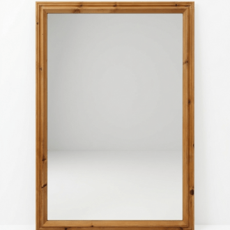 Inicio 11 Espejo Mural en Madera Natural de Pino: Amplitud y Calidez Orgánica