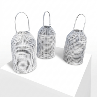 Inicio 9 Farolillos de Ratán Trenzado Blanco – Estilo Boho Chic Mediterráneo