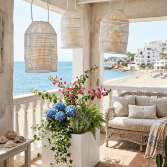 Farolillos de Ratán Trenzado Blanco – Estilo Boho Chic Mediterráneo 8 1000521306