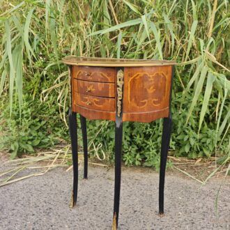 Mesita Auxiliar de Marquetería Francesa demi-lune 9 1000523245