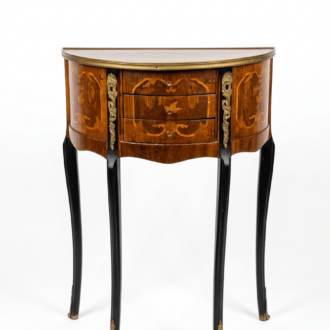 Inicio 17 Mesita Auxiliar de Marquetería Francesa demi-lune