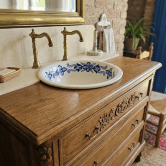 Lavabo vintage de Cerámica Artesanal Pintado a Mano 10 1000523544