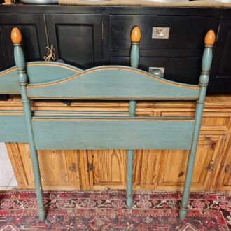 Pareja de Cabeceros Vintage en Verde Agua y Madera Natural 9 1000524319