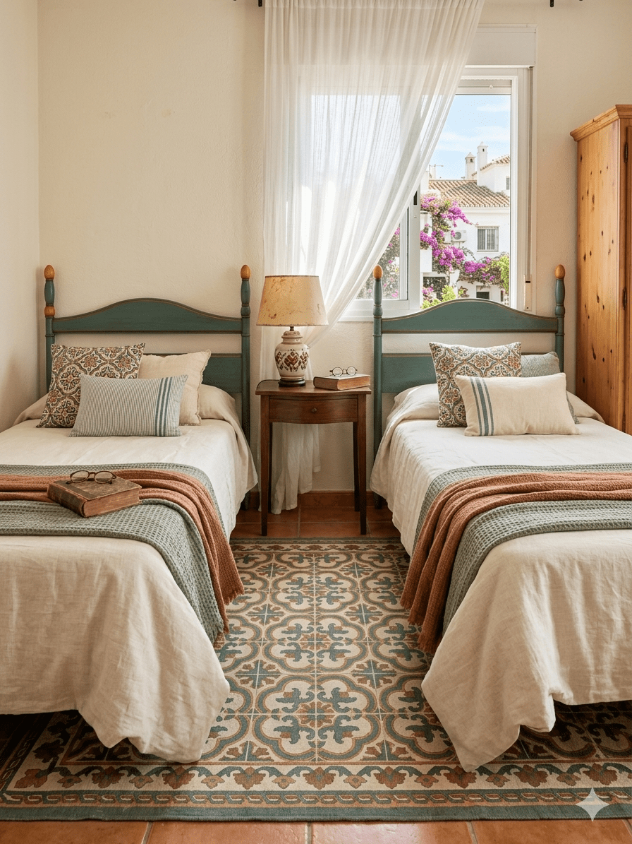 Pareja de Cabeceros Vintage en Verde Agua y Madera Natural 3 Pareja de Cabeceros Vintage en Verde Agua y Madera Natural - Imagen 3