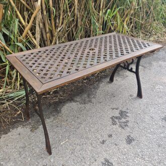 Mesa de Centro de Terraza en Hierro Fundido Estilo Celosía Clásica 10 1000526078