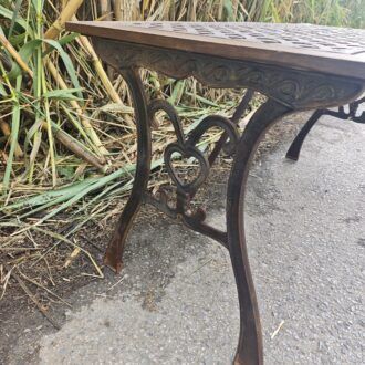 Mesa de Centro de Terraza en Hierro Fundido Estilo Celosía Clásica 8 1000526079