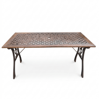 Mesa de Centro de Terraza en Hierro Fundido Estilo Celosía Clásica