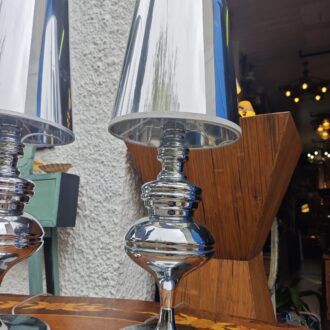 Pareja de Lámparas de Sobremesa en Cromo Pulido Dupen 9 1000526784