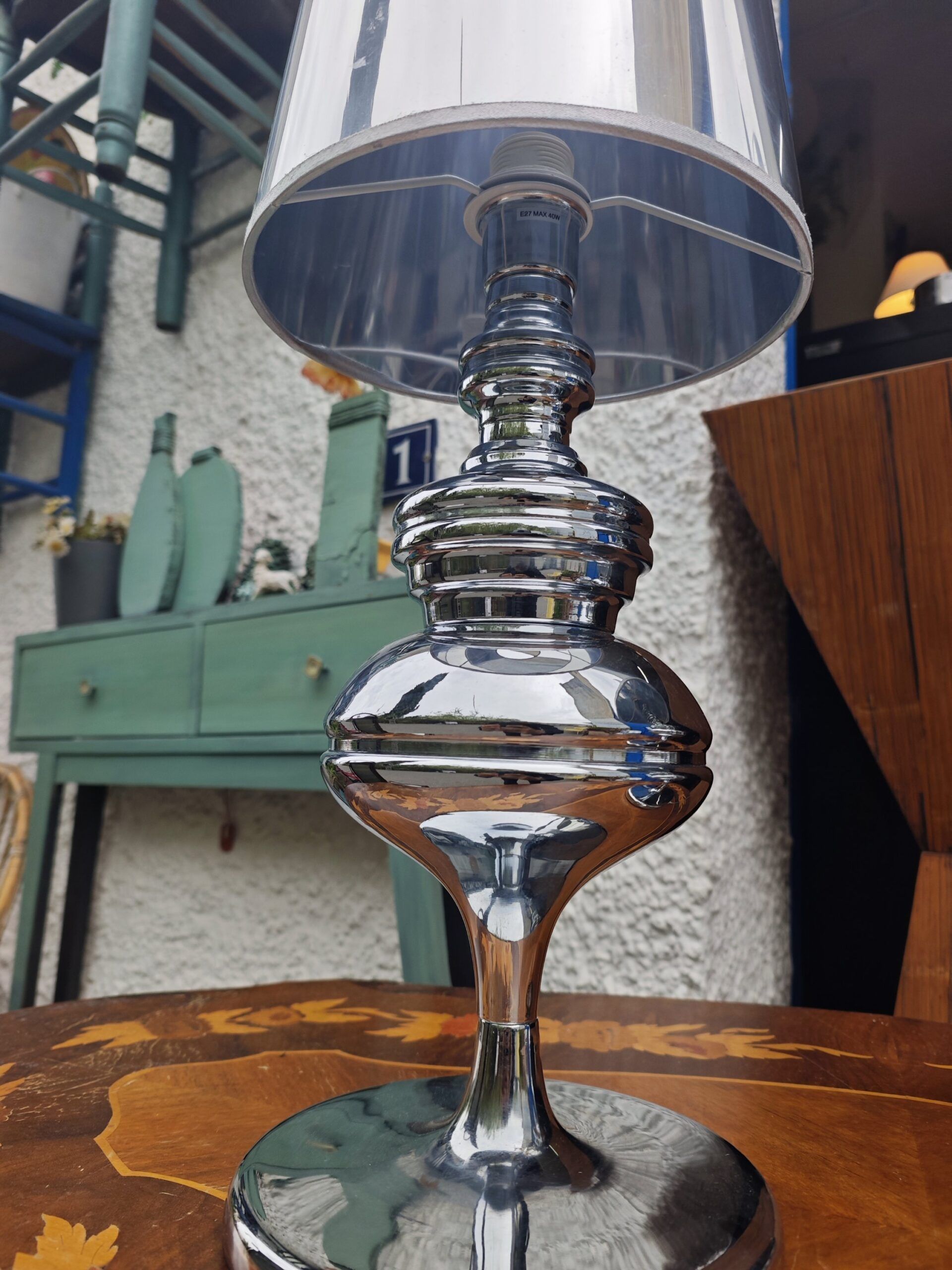 Pareja de Lámparas de Sobremesa en Cromo Pulido Dupen 4 Pareja de Lámparas de Sobremesa en Cromo Pulido Dupen - Imagen 4