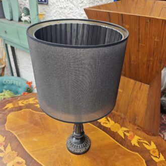 Lámpara de Sobremesa Vintage en Metal Negro con Base de Hojas de Acanto 9 1000526802