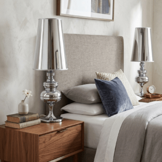 Pareja de Lámparas de Sobremesa en Cromo Pulido Dupen 7 1000526807