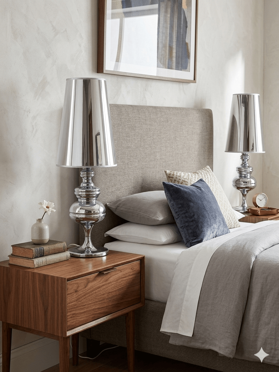 Pareja de Lámparas de Sobremesa en Cromo Pulido Dupen 3 Pareja de Lámparas de Sobremesa en Cromo Pulido Dupen - Imagen 3