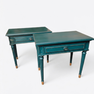 Louis XVI style coffee tables in Carriage Green