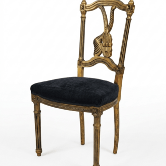 Mid Century Louis XVI Style Living Room Chair with Lyre Back