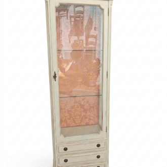 classic antique cream display cabinet