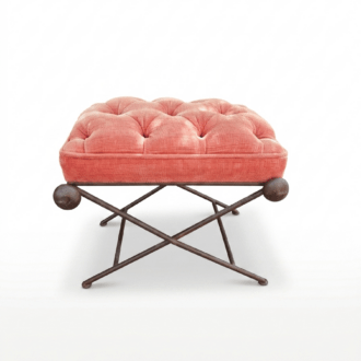 Hollywood Regency Tufted Shoe Remover Stool