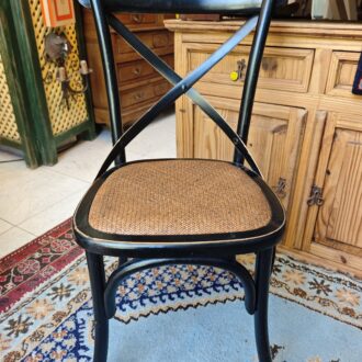 Black Vintage Crossback Chair: Rustic-Chic Elegance with Mesh Seat – photo 2