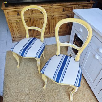 Sillas Isabelinas Estilo Francés con Tapicería a Rayas Marineras 7 1000561965
