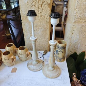 Lámparas de Mesa Rústicas de Madera y Metal 8 1000574370