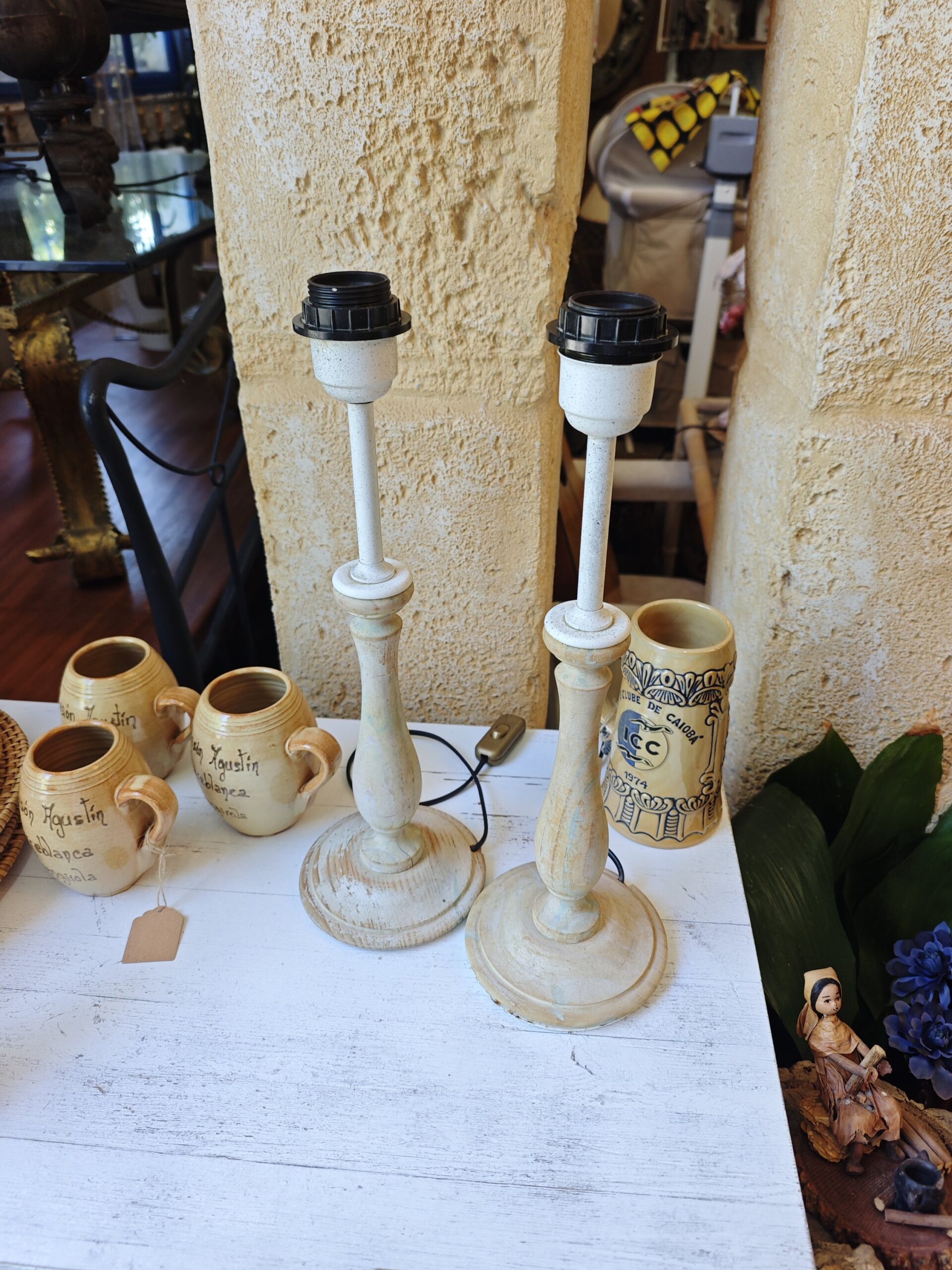 Lámparas de Mesa Rústicas de Madera y Metal 4 Lámparas de Mesa Rústicas de Madera y Metal - Imagen 4