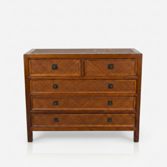 Novedades 3 Cómoda ratán y madera estilo colonial 5 cajones