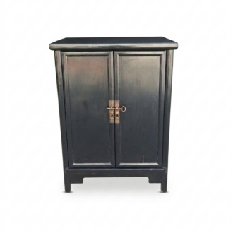 Newshinese black lacquered liquor cabinet Mueble licorera chino antiguo lacado en negro