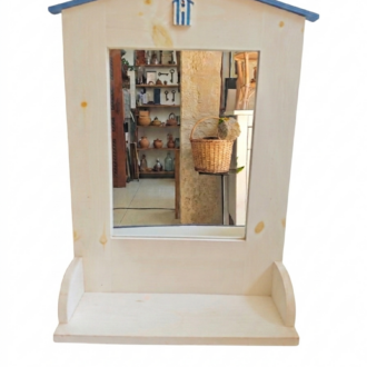 Nautical style wall mirror with shelf
