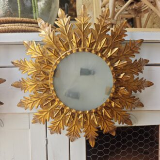 Pareja de Apliques Sunburst Vintage de Latón Dorado 7 1000599846