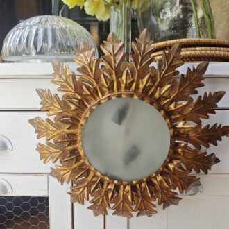 Pareja de Apliques Sunburst Vintage de Latón Dorado 6 1000599847