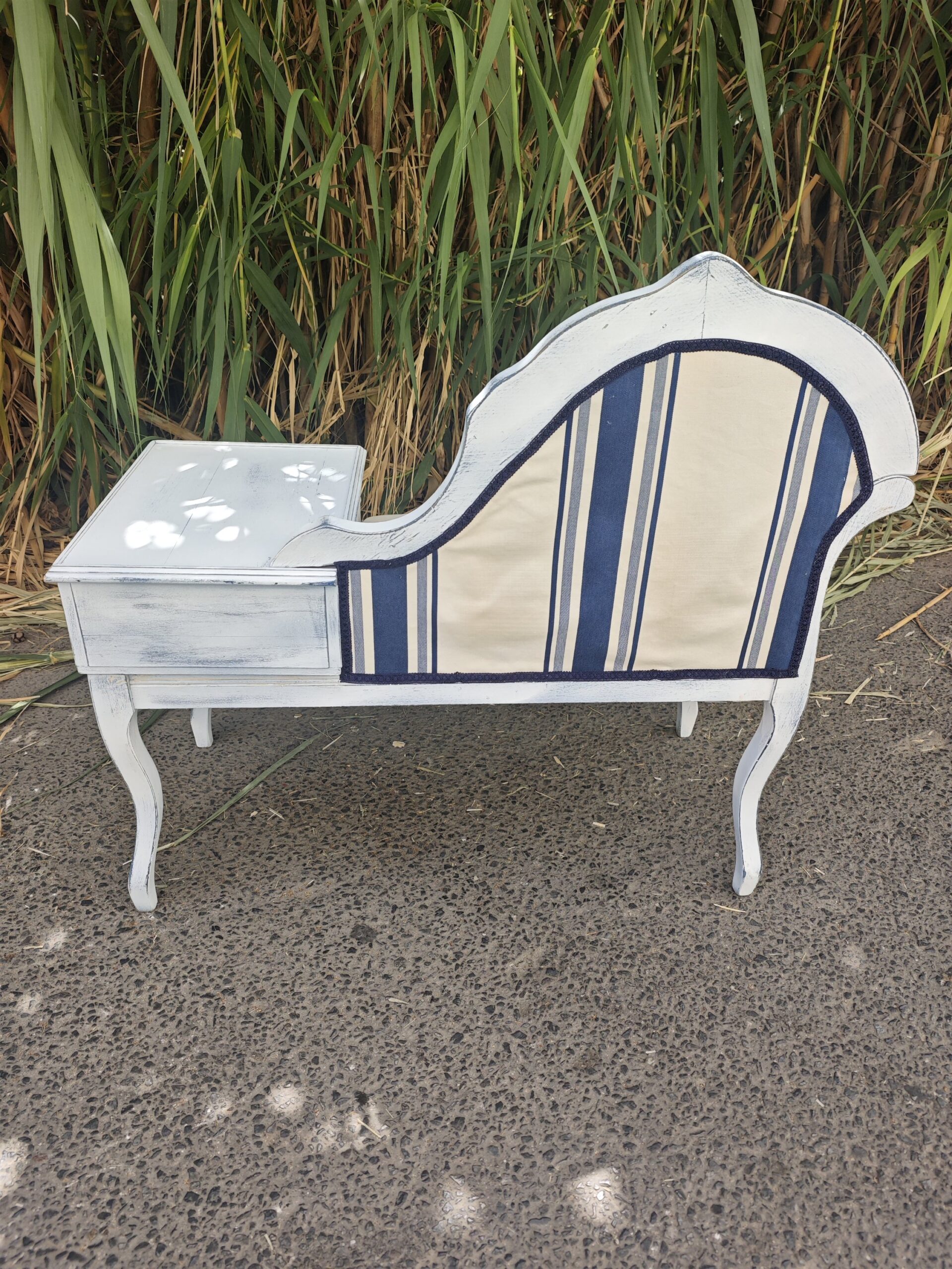 Mesa de Teléfono Vintage Años 70 Gossip Bench con Asiento 4 Mesa de Teléfono Vintage Años 70 Gossip Bench con Asiento - Imagen 4