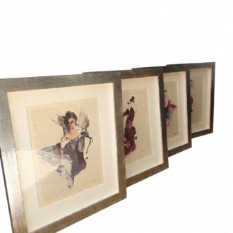 Set de 4 Cuadros de Flamenco "P. Vor" – Edición Especial de Galería