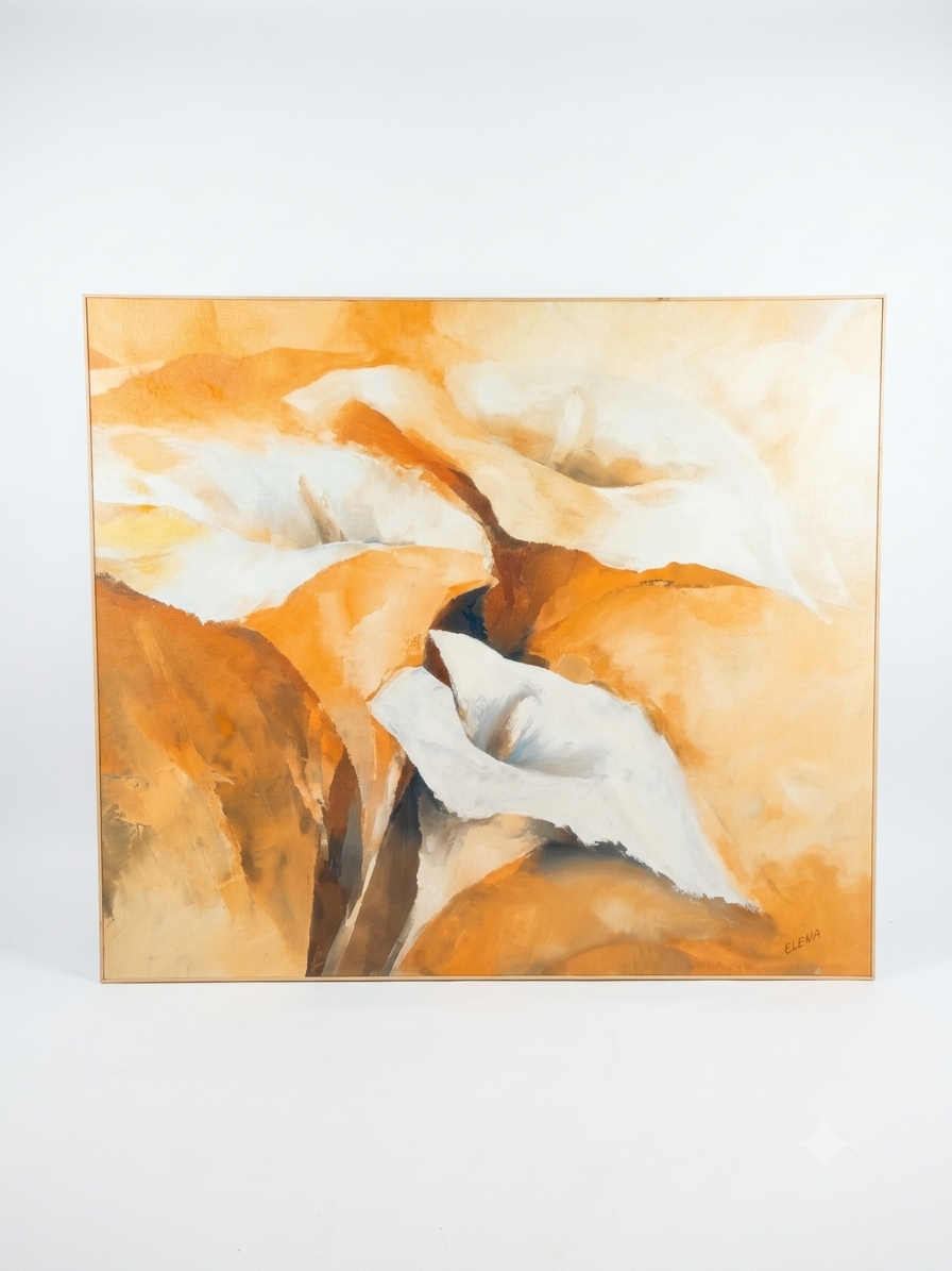 Cuadro Abstracto de Calas en Tonos Terracota – Lienzo Decorativo Texturizado con Marco 1 Cuadro Abstracto de Calas en Tonos Terracota – Lienzo Decorativo Texturizado con Marco