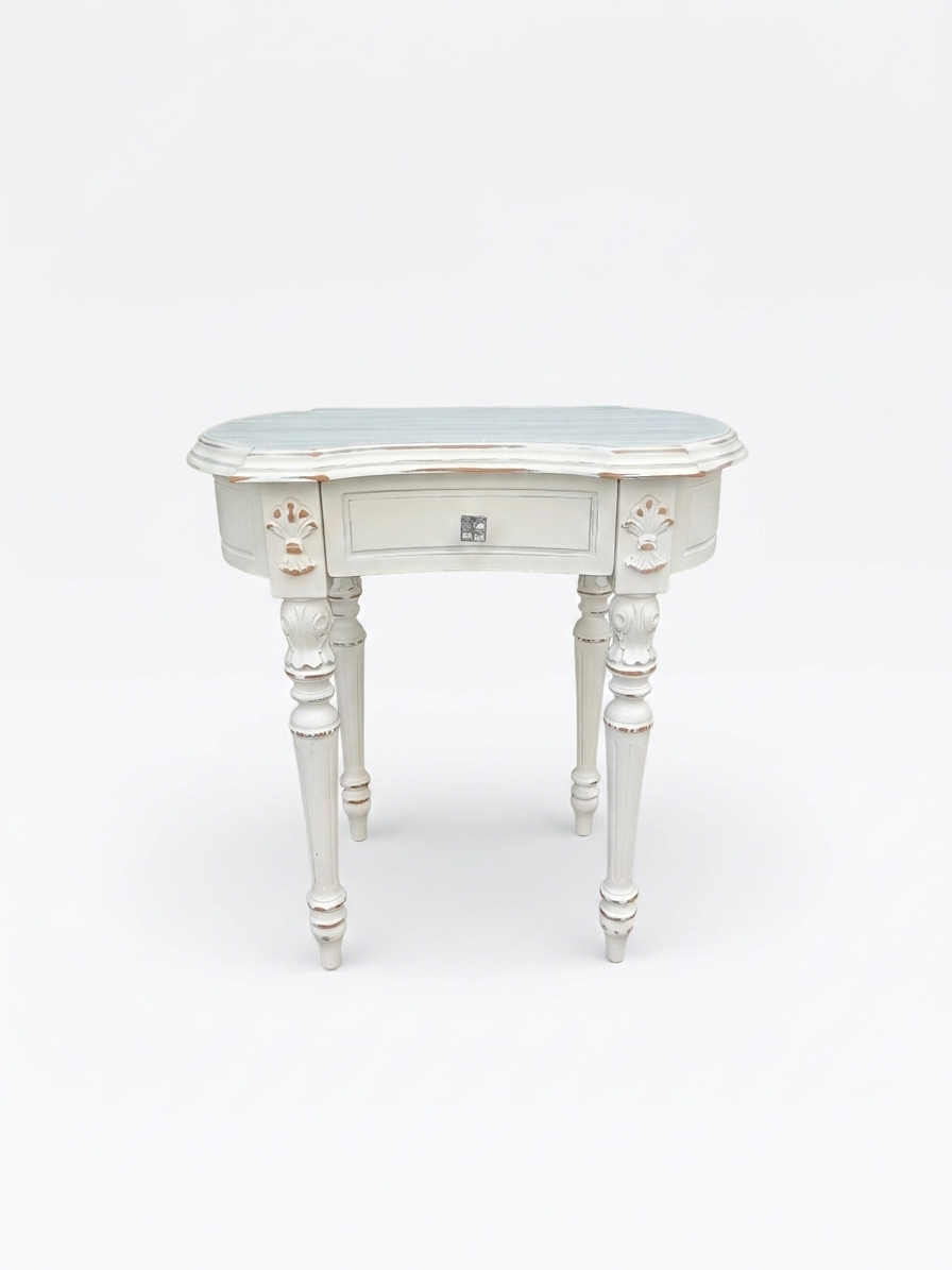 Mesita vintage Blanca Shabby Chic 1 Mesita vintage Blanca Shabby Chic