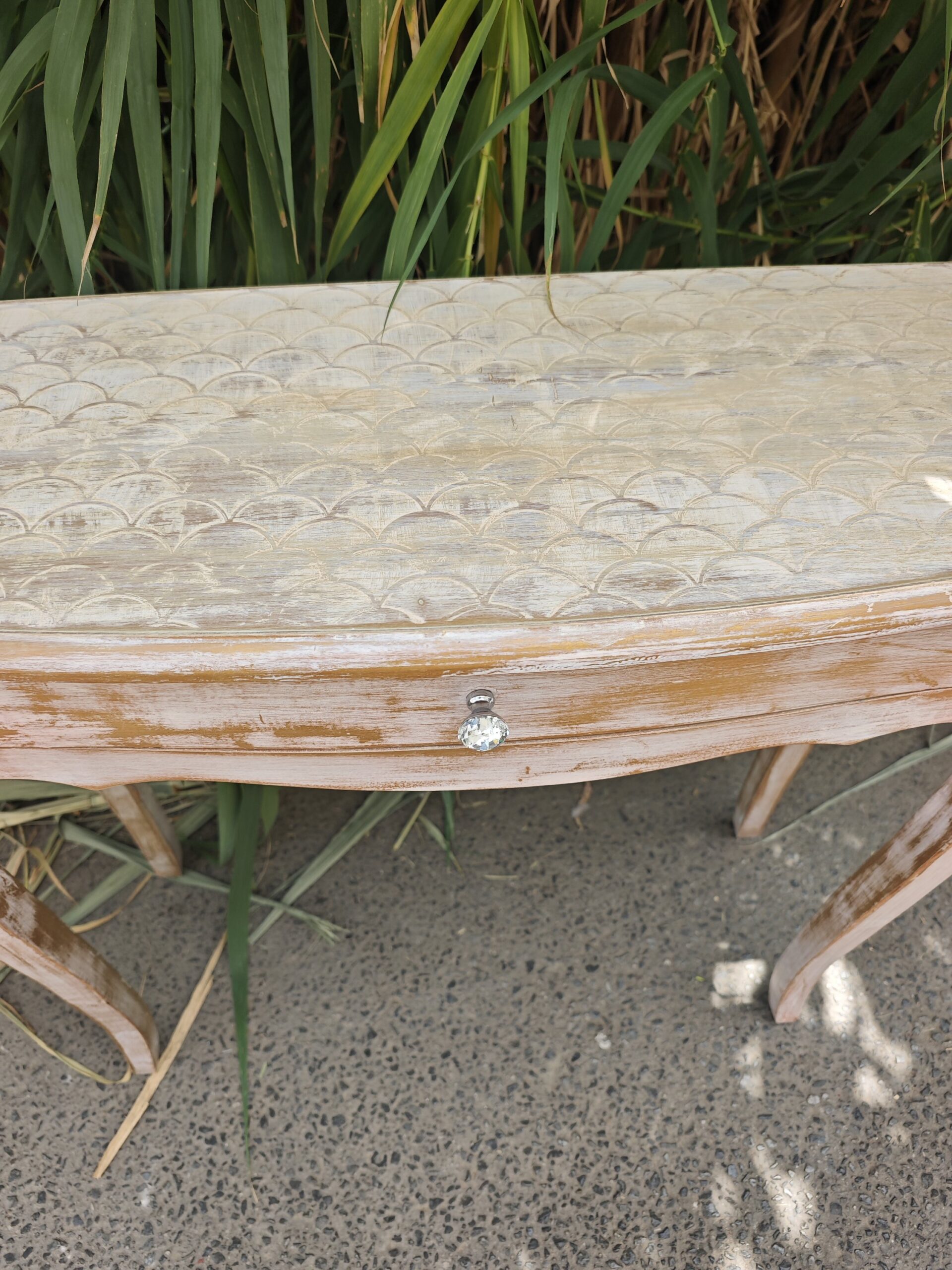 Consola Shabby Chic Blanco y Oro 3 Consola Shabby Chic Blanco y Oro - Imagen 3