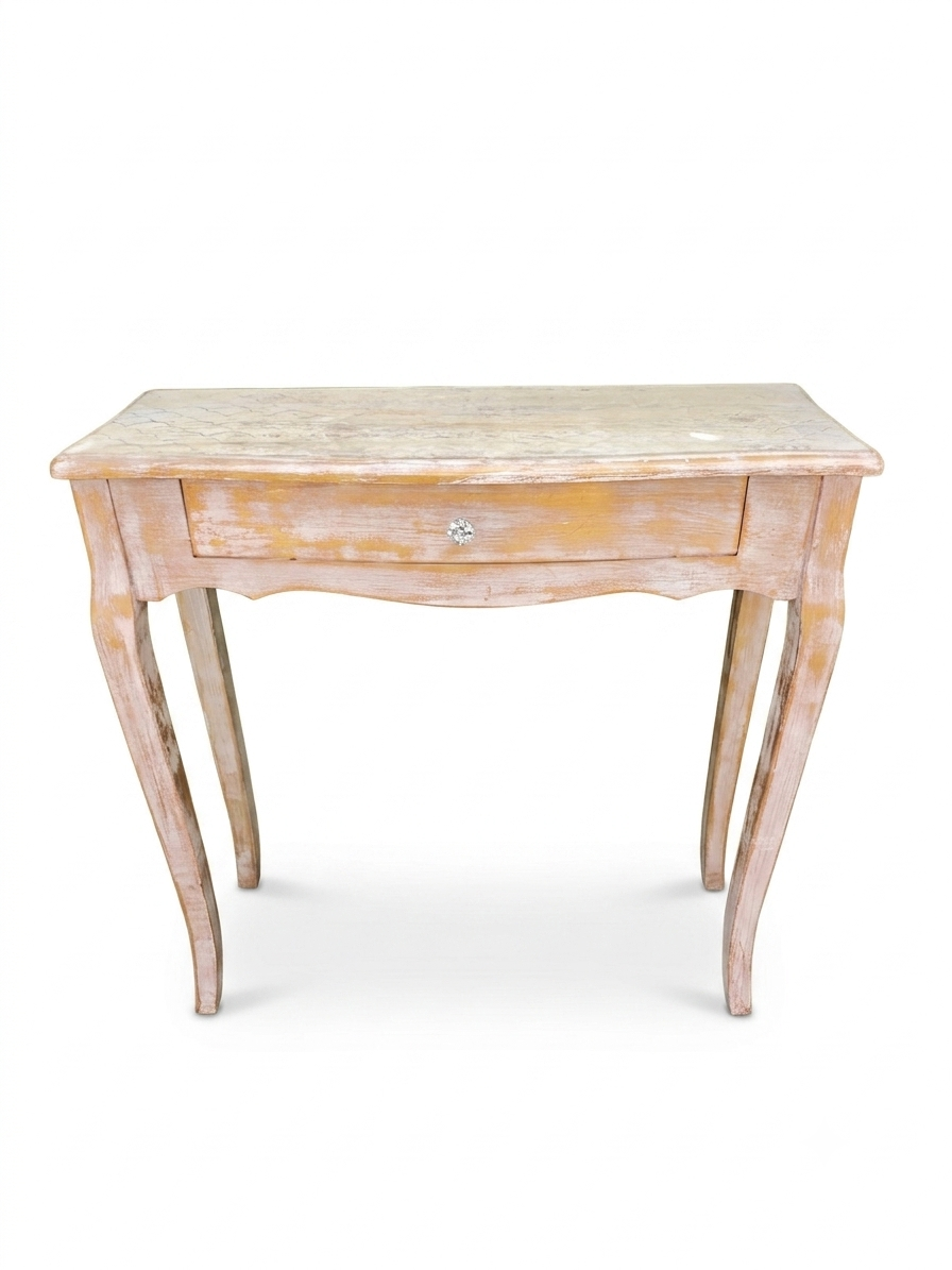 Consola Shabby Chic Blanco y Oro 1 Consola Shabby Chic Blanco y Oro