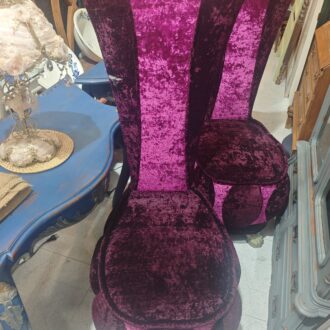 Pareja de sillones respaldo Alto Lucky de Bretz | Diseño Icónico Alemán Velvet Pop Artacto/ TELA A RETAPIZAR 8 1000608148