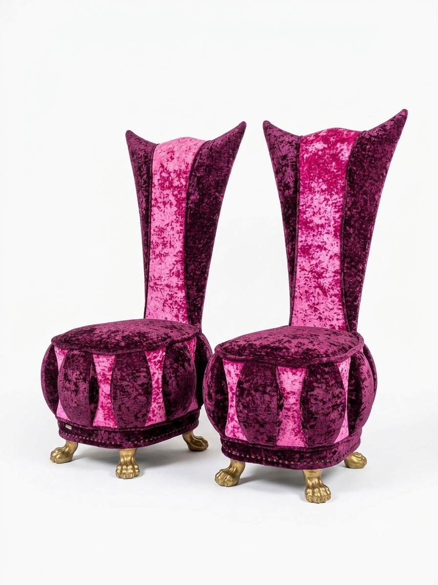 Pareja de sillones respaldo Alto Lucky de Bretz | Diseño Icónico Alemán Velvet Pop Artacto/ TELA A RETAPIZAR 1 Pareja de sillones respaldo Alto Lucky de Bretz | Diseño Icónico Alemán Velvet Pop Artacto/ TELA A RETAPIZAR