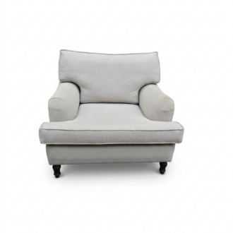 Inicio 11 Sillón estilo Vintage Gris con Vivo Cordoncillo y Patas Torneadas