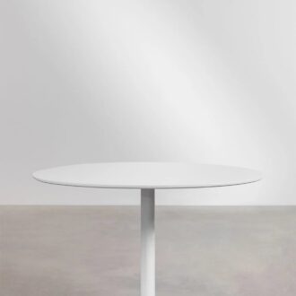 Round dining table in MDF and iron Yvetta