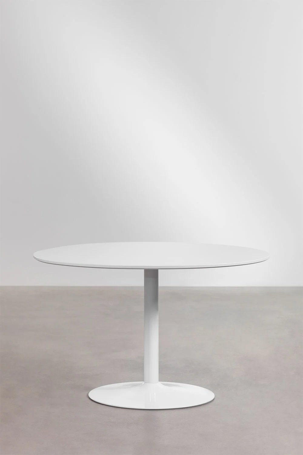 Mesa de comedor redonda en MDF y hierro Yvetta