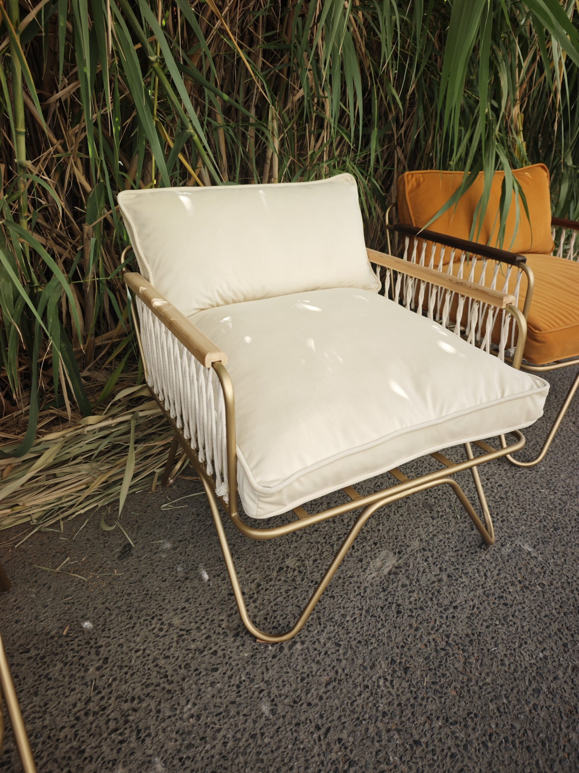 Sillón Croisette by Honoré en terciopelo blanco roto 4 Sillón Croisette by Honoré en terciopelo blanco roto - Imagen 4