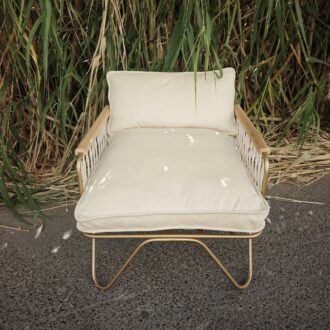 Sillón Croisette by Honoré en terciopelo blanco roto 6 1000620130