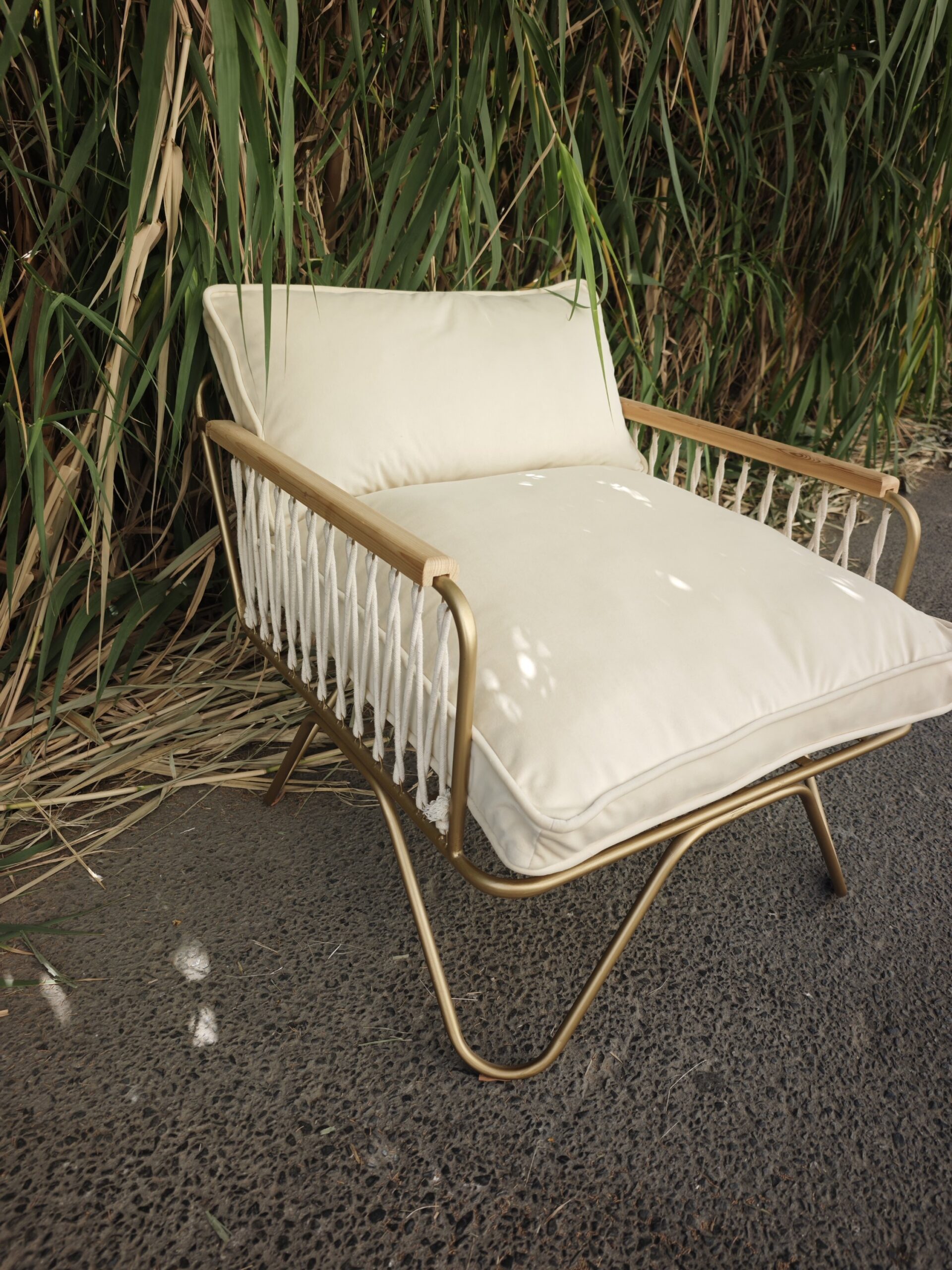 Sillón Croisette by Honoré en terciopelo blanco roto 2 Sillón Croisette by Honoré en terciopelo blanco roto - Imagen 2