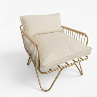 Inicio 12 Sillón Croisette by Honoré en terciopelo blanco roto